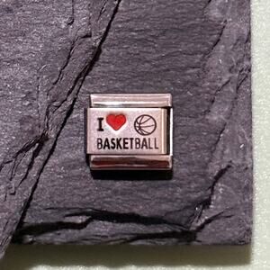 I ❤️ Basketball Italian Charm Bracelet Link